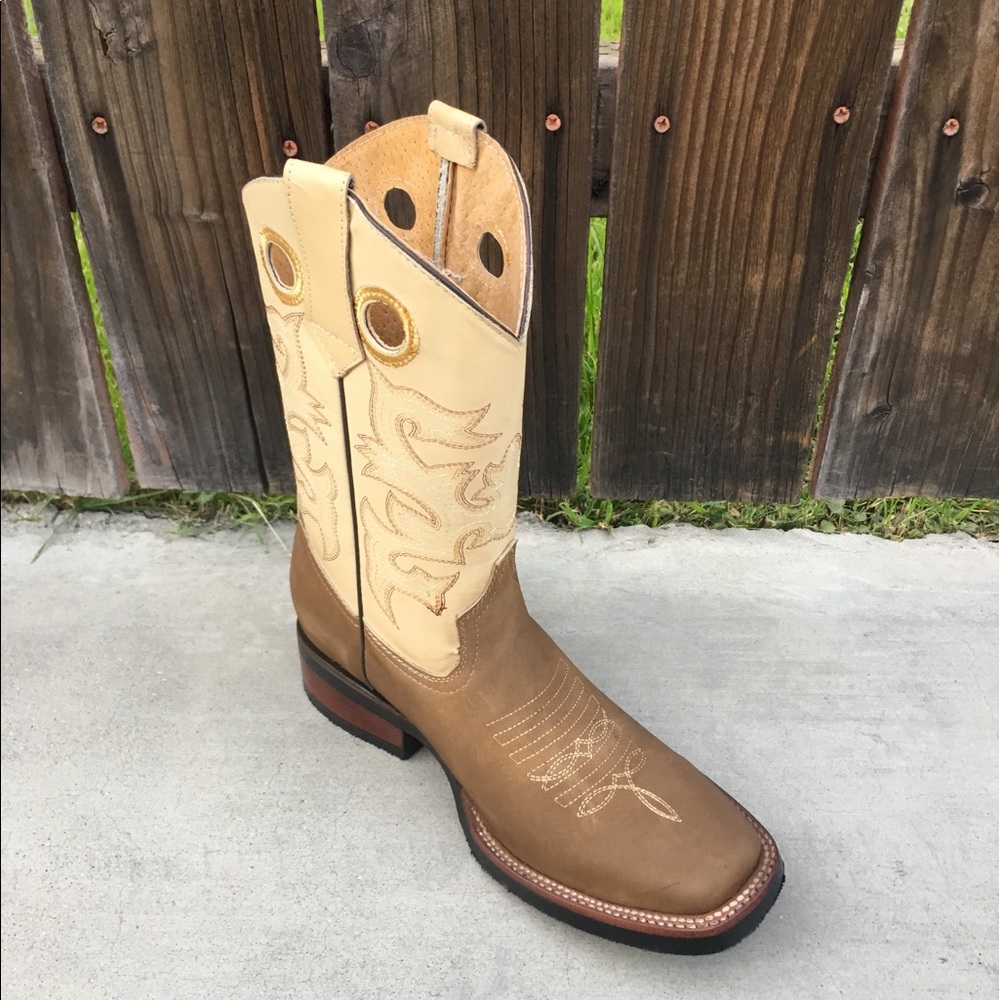Men’s Rodeo boots genuine cowhide leather - Picture 1 of 8